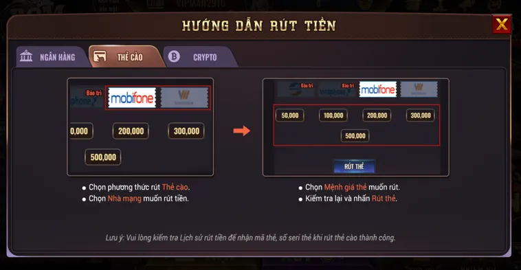 Rút Tiền BomWin Bằng Thẻ Cào Minh Bạch Uy Tín Hàng Đầu