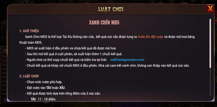 Tài Xỉu MD5 Tại BomWin Công Nghệ Kiểm Chứng Kết Quả Công Bằng Nhất