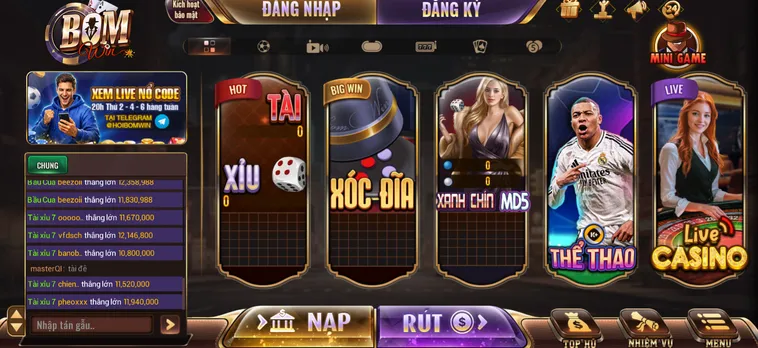 Cổng Game BomWin - Hệ Thống Nạp Rút Đơn Giản, Minh Bạch, Nhanh Chóng Và An Toàn Tuyệt Đối